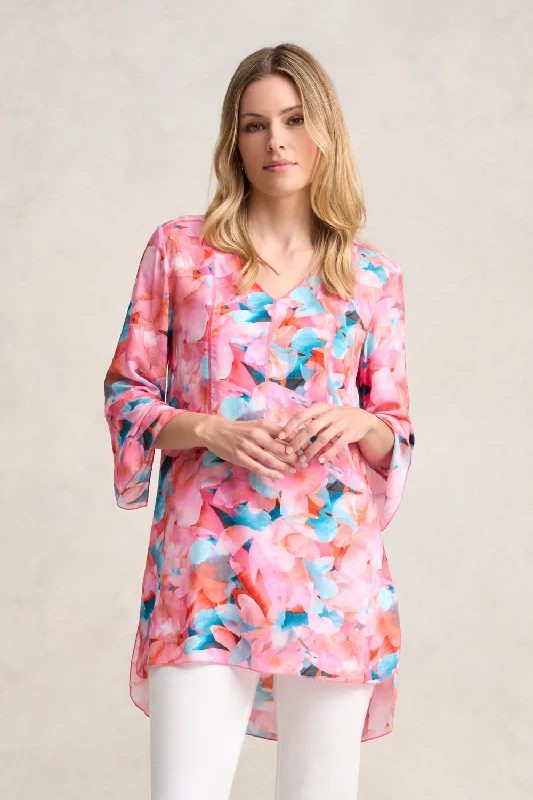 women's tops for cocktail partiesTop Stitch Kaftan - Summer Floral