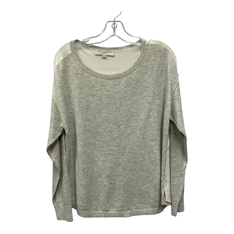 women's tops for those who want to wear versatile pieces that can be dressed up or downTop Ls By Loft In Cream & Grey, Size:M