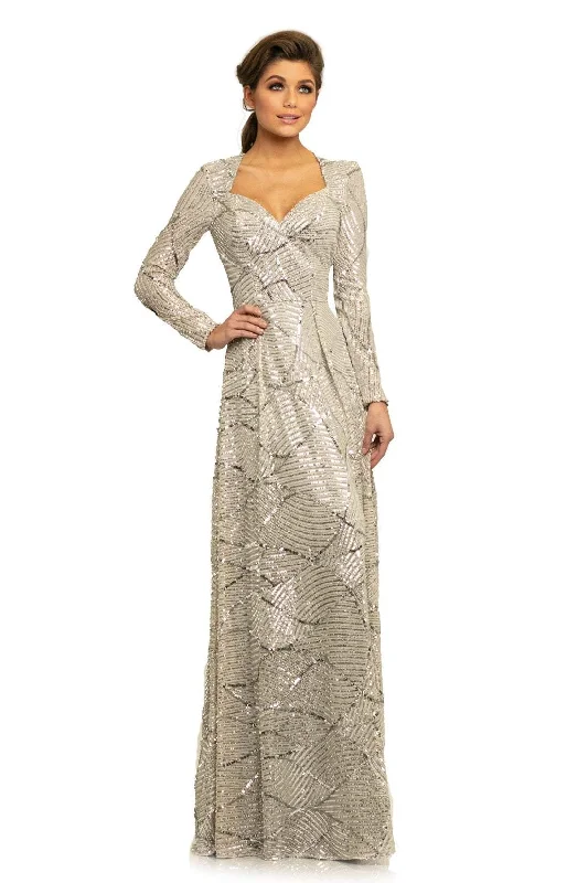 women's stretch dressesJohnathan Kayne - Full Sequin Queen Anne Neckline Gown 9250SC