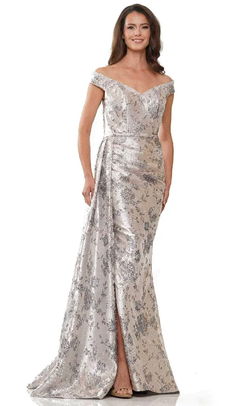 women's easy-to-wear dressesRina di Montella RD2912 - Sweetheart Neck Jacquard Long Gown