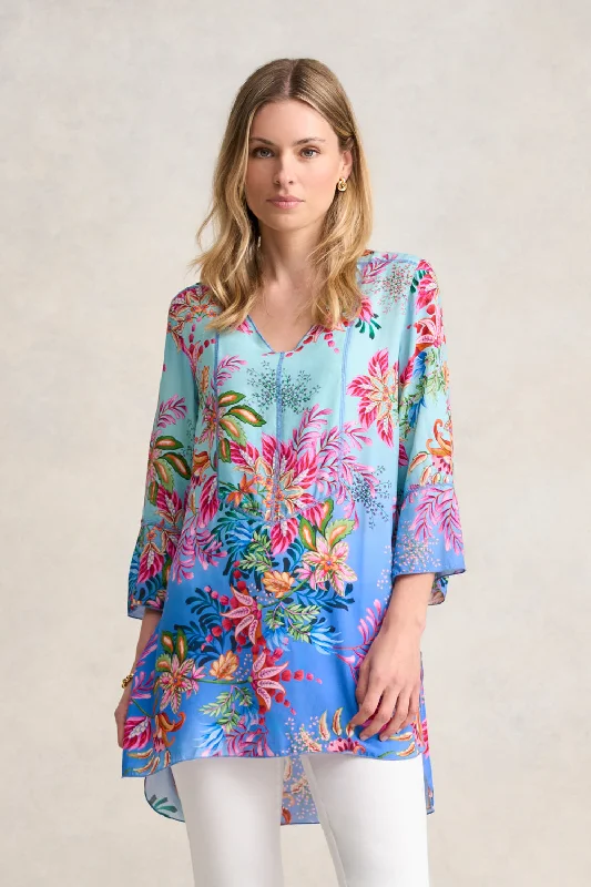 women's tops for wedding guest attireTop Stitch Kaftan - Midsummer Paisley