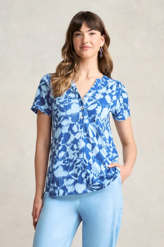 women's tops with cinched waistsNotch Neck Tee