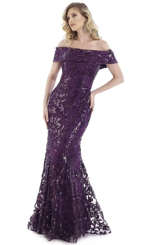 women's spaghetti strap dressesFeriani Couture 18973 - Sequin Embroidered Formal Gown