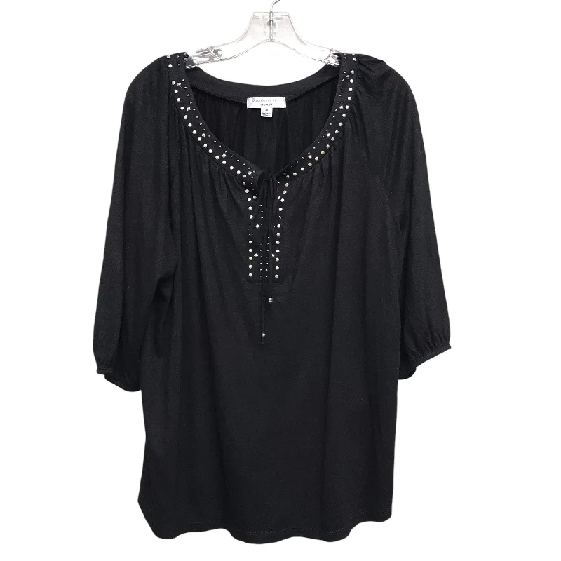 women's tops for those who refuse to compromise on styleTop Ls By John Paul Richard In Black, Size:1X