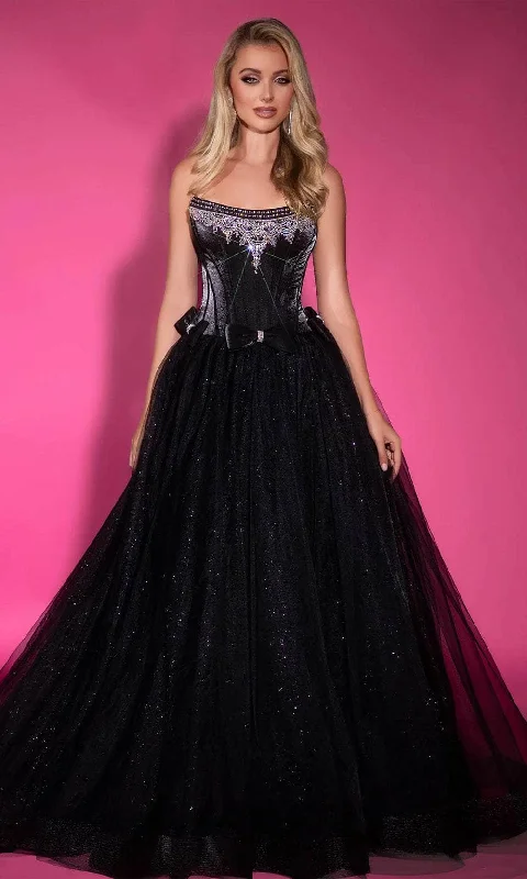 women's casual dressesPortia and Scarlett PS25336 - Glitters Strapless Scoop Ballgown