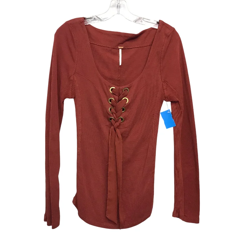 women's tops for those who love bold and vibrant colorsTop Ls By Free People In Brown, Size:L