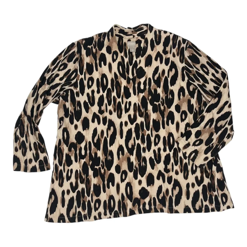 women's tops with built-in brasTop Ls By Chicos In Animal Print, Size:2X