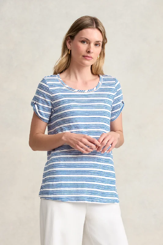 women's tops for smart casual looksStripe Linen Tee