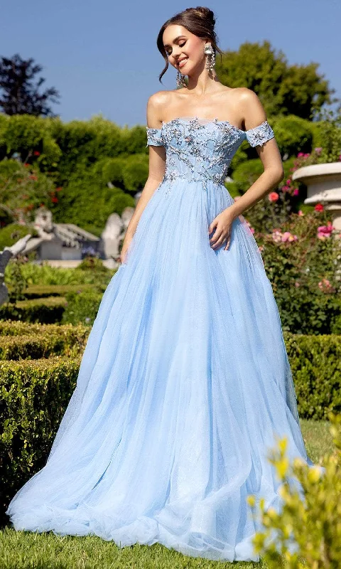 women's neon dressesPortia and Scarlett PS25309 - Embellished Off-Shoulder Ballgown