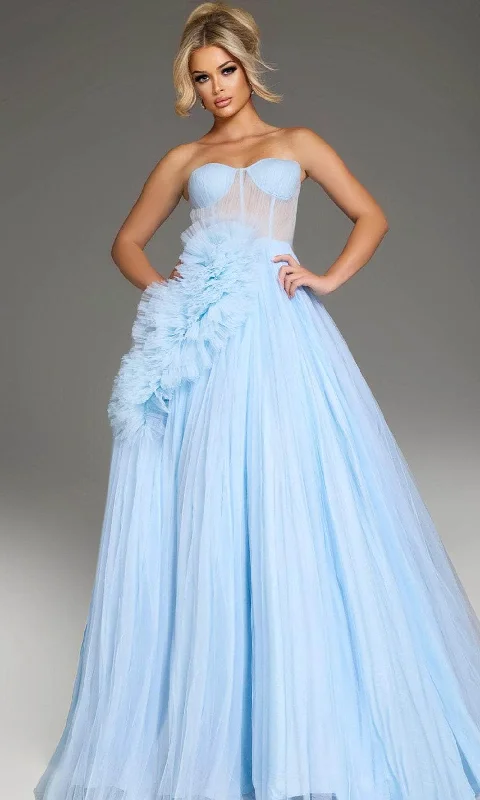 women's silk dressesJovani 38946 - Ruffle Sweetheart Ballgown