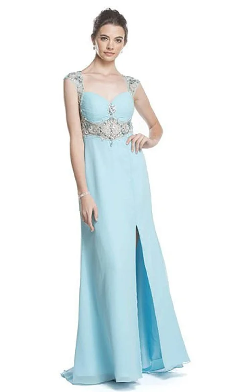 women's fair-trade dressesAspeed Design - Sheer Embellished Evening Gown with Slit