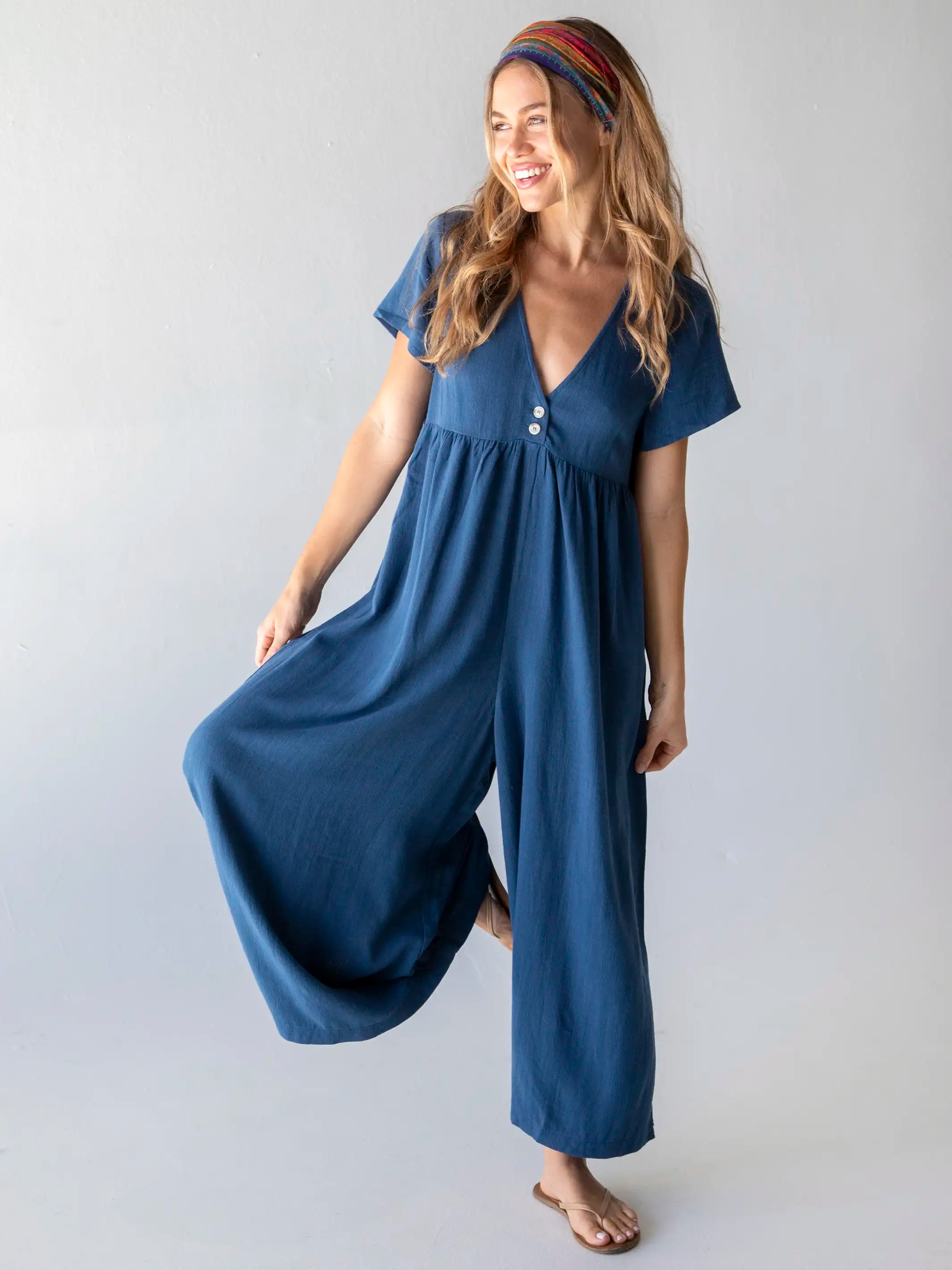 women's jumpsuits for fallAvery Wide-Leg Jumpsuit - Indigo