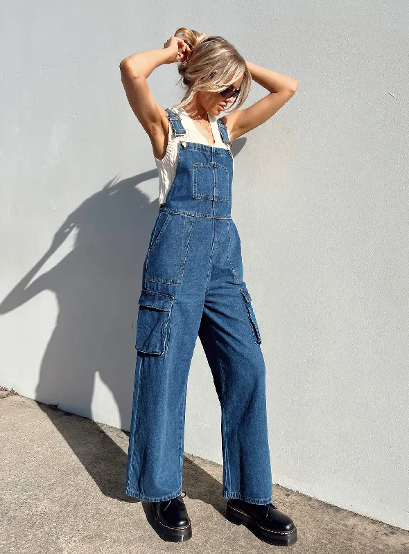 women's jumpsuits for breathable wearMarnie Overalls Blue