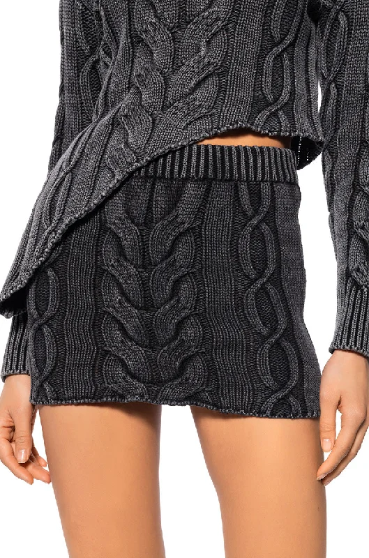 women's pencil skirtsBUNDLED UP CHUNKY KNIT MINI SKIRT