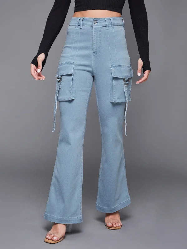 women's cropped denim jeans24/7 Comfort Women's Light Blue Bootcut High Rise Stretchable Denim Jeans