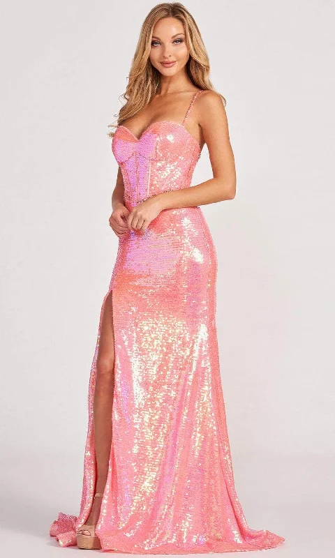 women's hourglass figure dressesColette By Daphne CL2054 - Sequined Sweetheart Evening Dress