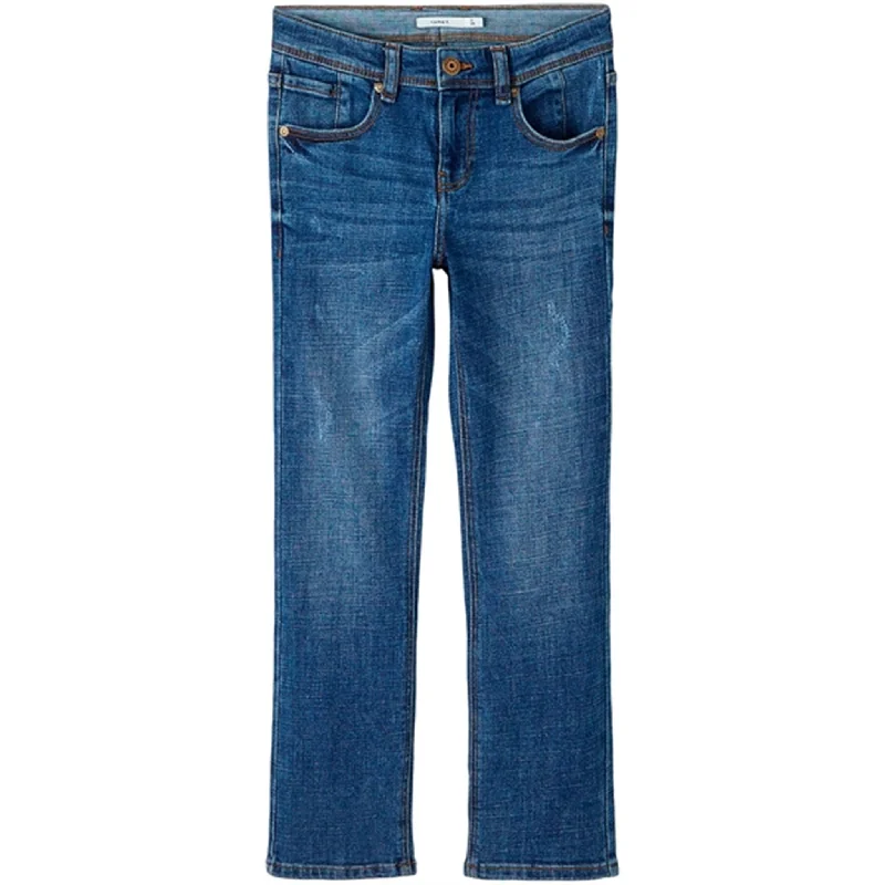 women's denim jeans for a night at the clubName it Dark Blue Denim Ryan Straight Jeans Noos