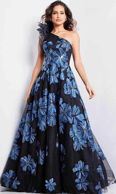 women's ethical fashion dressesJovani 36717 - Floral A-Line Evening Gown