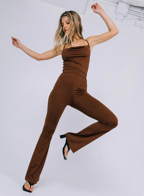 women's vintage jumpsuitsKarla Jumpsuit Brown