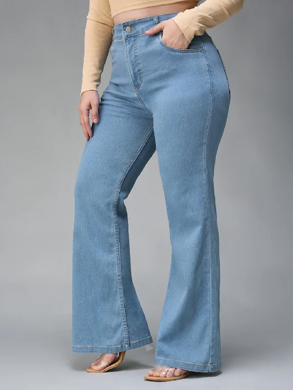 women's denim jeans for formal events24/7 Comfort Women's Light Blue Bootcut High Rise Stretchable Denim Jeans