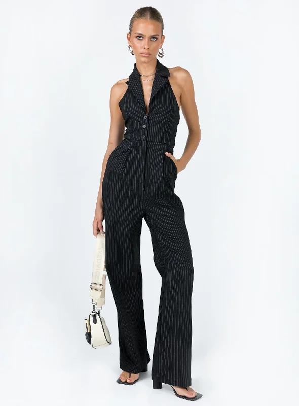 women's formal jumpsuitsBlake Halter Jumpsuit Black