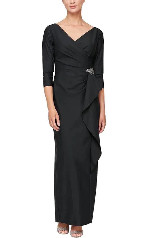 women's eco-friendly dressesAlex Evenings 8134289 - Surplice V Neck Long Dress