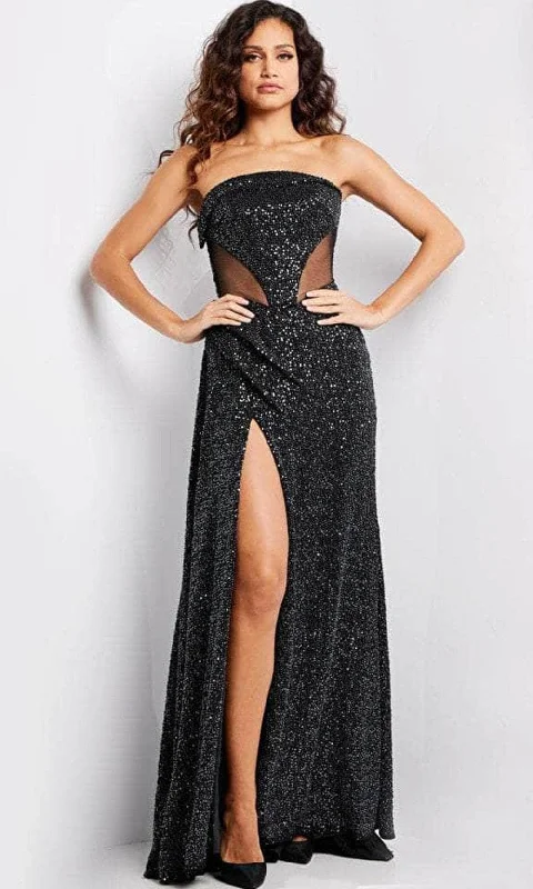 women's travel dressesJovani 23388 - Straight-Across Evening Gown