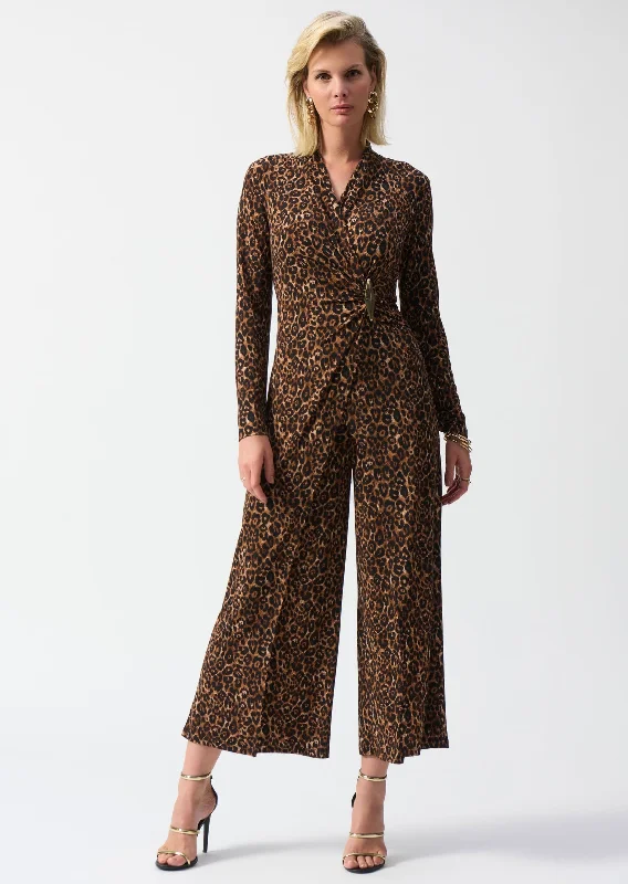 women's jumpsuits for wrinkle-resistant materialsJoseph Ribkoff - Animal Print Culotte Jumpsuit -SALE