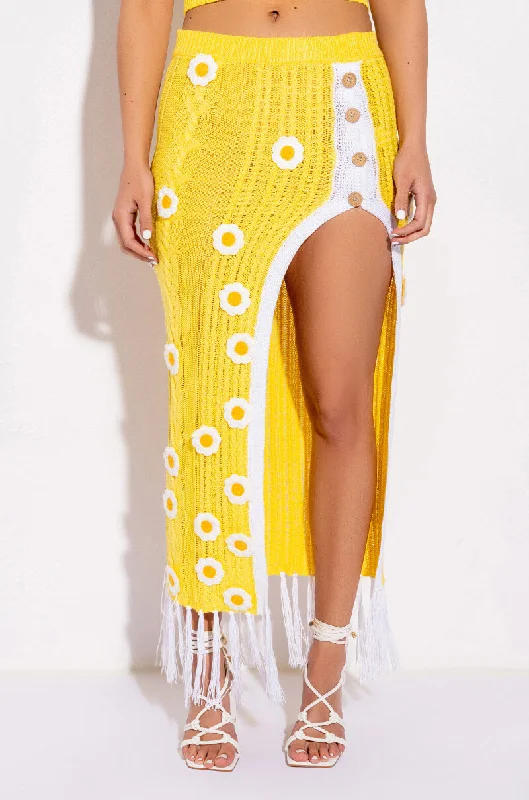 women's spring mini skirtsDESTINATION PARADISE DAISY CROCHET MAXI SKIRT