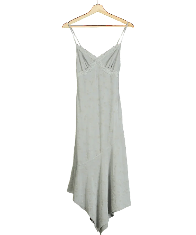 women's luxury dressesMotel Grey Devon Flocked Cami Midi Dress UK XS