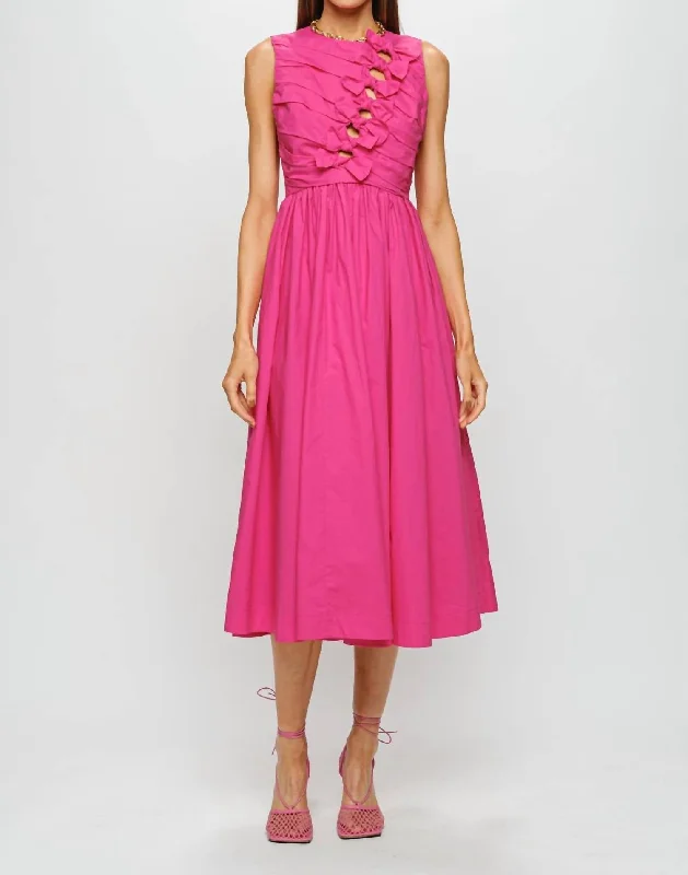 women's made-to-order dressesSelina Midi Dress in Fuchsia