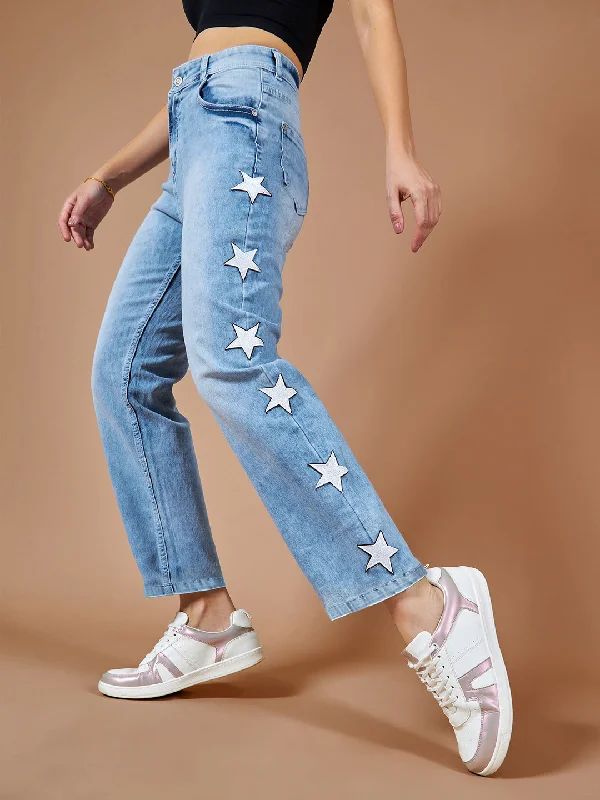 women's high-waisted denim jeans24/7 comfort Women's Light Blue Slim Fit High Rise Stretchable Denim Jeans