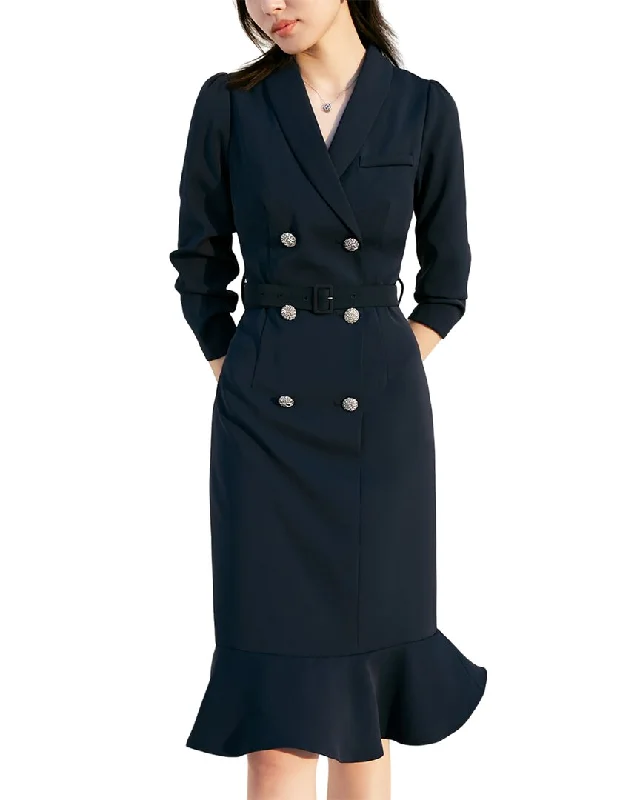 women's long-sleeved dressesOnebuye 3/4-Sleeve Midi Dress