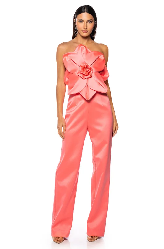 women's cropped jumpsuitsSTASSIE STATEMENT SLEEVELESS JUMPSUIT IN PINK