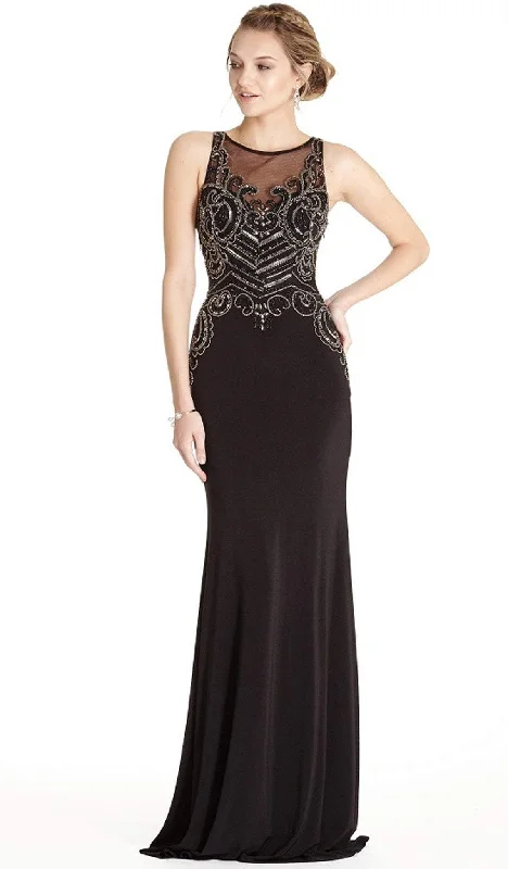 women's cocktail dressesAspeed Design - Embellished Halter Sheath Evening Dress