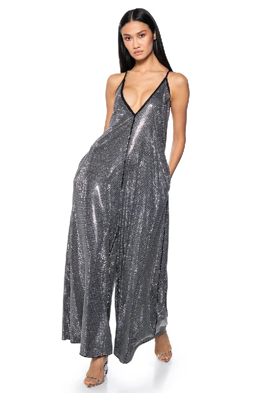 women's jumpsuits with halter necksLETS CELEBRATE RHINESTONE JUMPSUIT