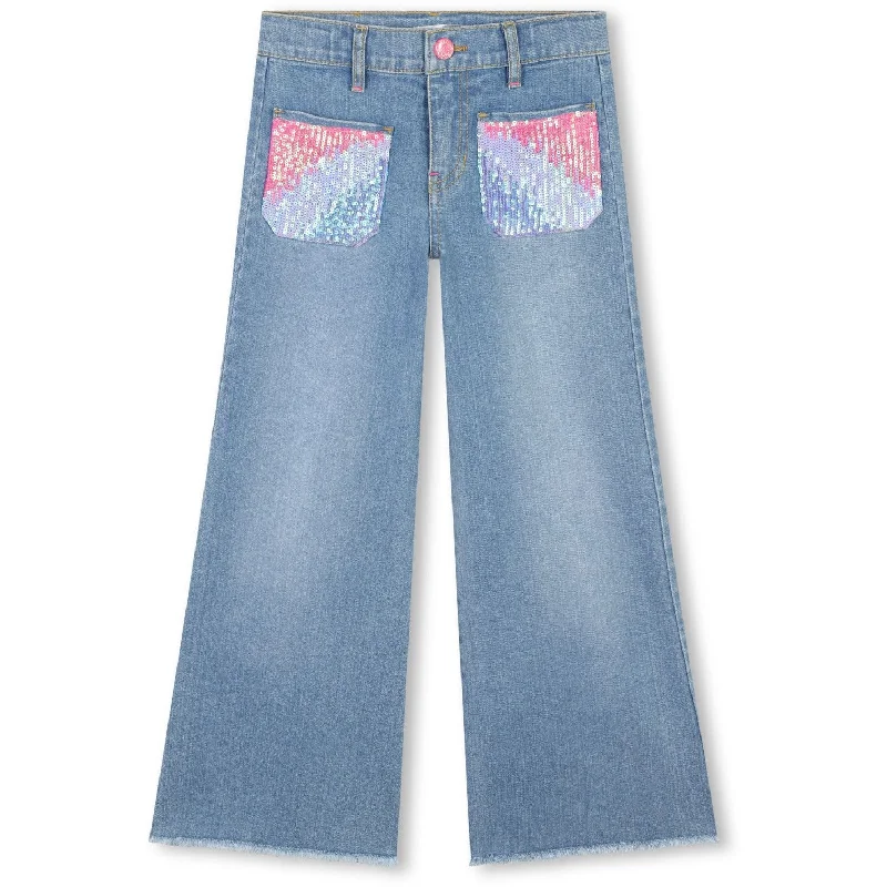 women's slim-fit denim jeansBillieblush Double Stone + Brush Denim Trousers