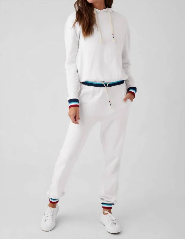 women's sophisticated pantsFlag Jogger Pants In White