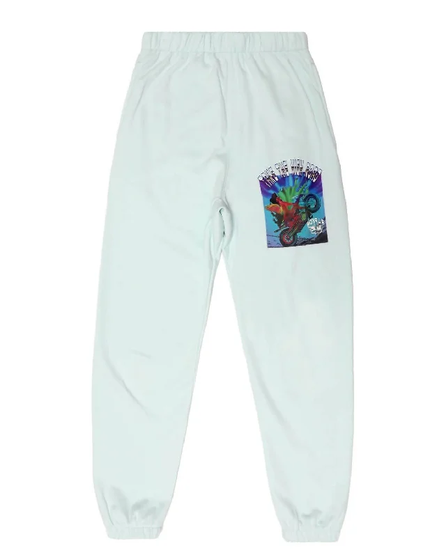 women's bell-bottom pantsTake The High Road Sweatpants In Teal