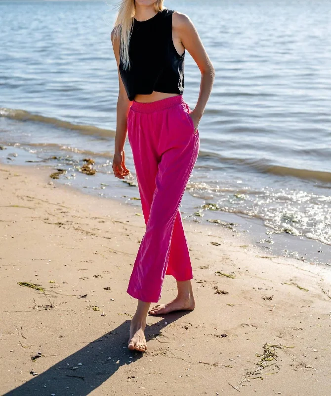 women's clubbing pantsWide Leg Pants In Hot Pink