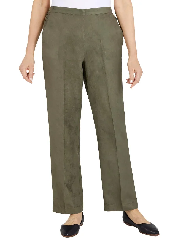 women's yoga pantsWomens Faux Suede Straight Leg Pants