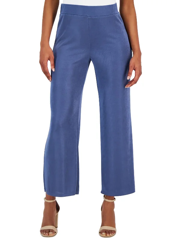 women's high-slung pantsWomens Stretch Knit Wide Leg Pants