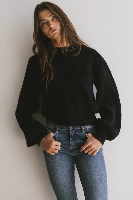 women's satin dressesAmber Knit Sweater in Black