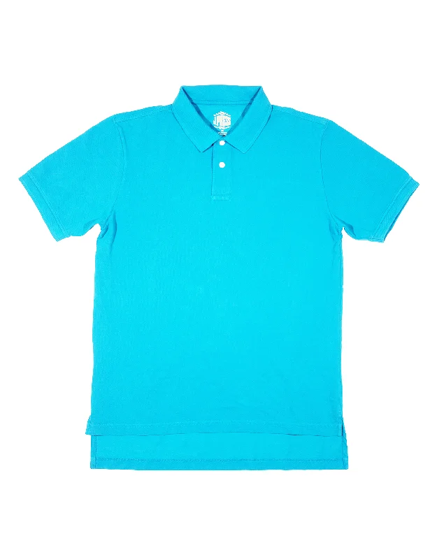 women's glam dressesSOLID PIQUE POLO - AQUA