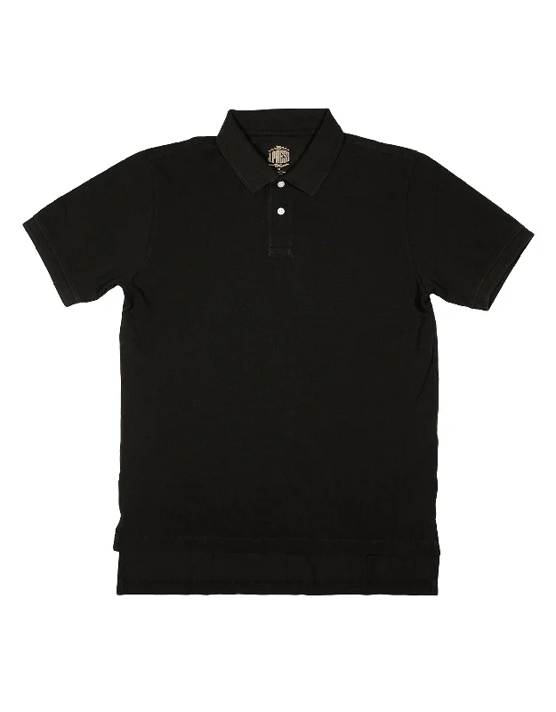 women's lightweight dressesSOLID PIQUE POLO - BLACK