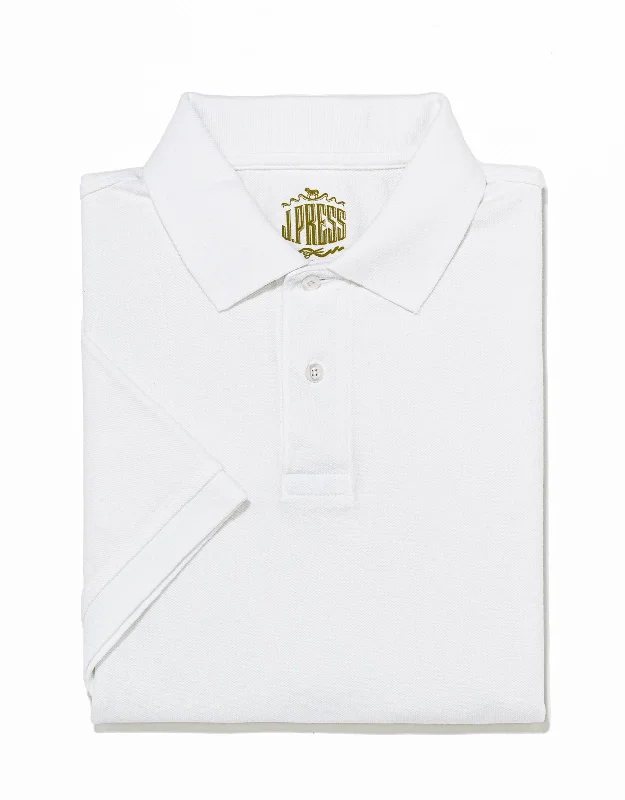 women's fair-trade dressesSOLID PIQUE POLO - WHITE