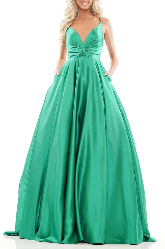 women's retro dressesColors G1089 Prom Long Formal Satin Dress