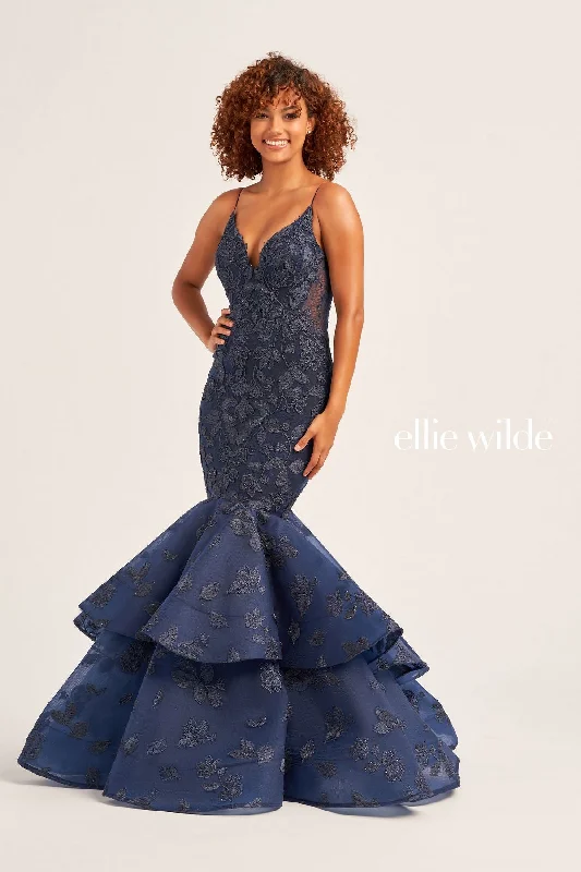 women's fair-trade dressesEllie Wilde EW35092 Mermaid Long Formal Prom Gown