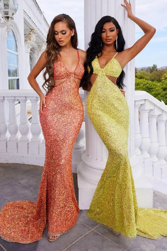 women's maximalist dressesPortia and Scarlett PS22442C Long Spaghetti Strap Prom Gown